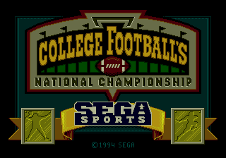 College Football's National Championship screenshot 3 for Sega Genesis
